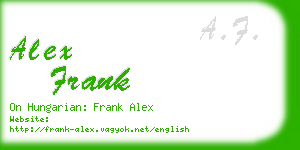 alex frank business card